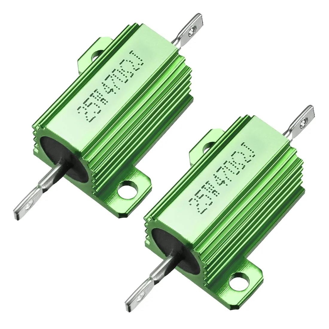 Unique-Bargains Unique-Bargains 25W 470 Ohm Aluminium Chassis Mount Wirewound Resistors Green 2pcs — product photo