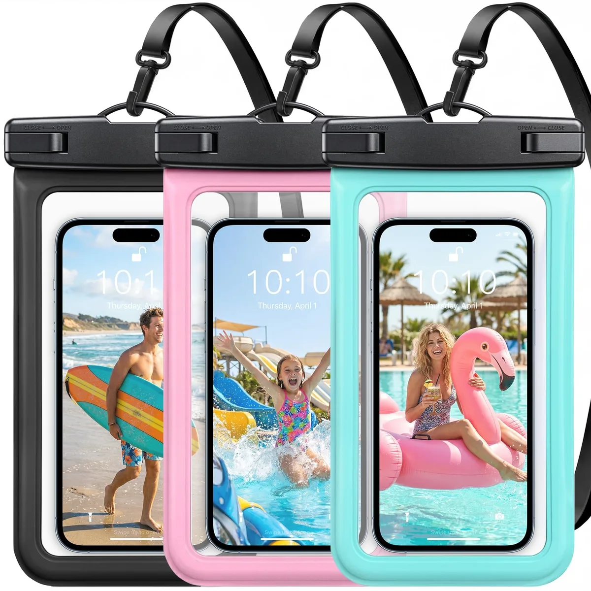 No Sew No Sew 3 Pack Waterproof Phone Pouch IP68 8.3 Inch — product photo