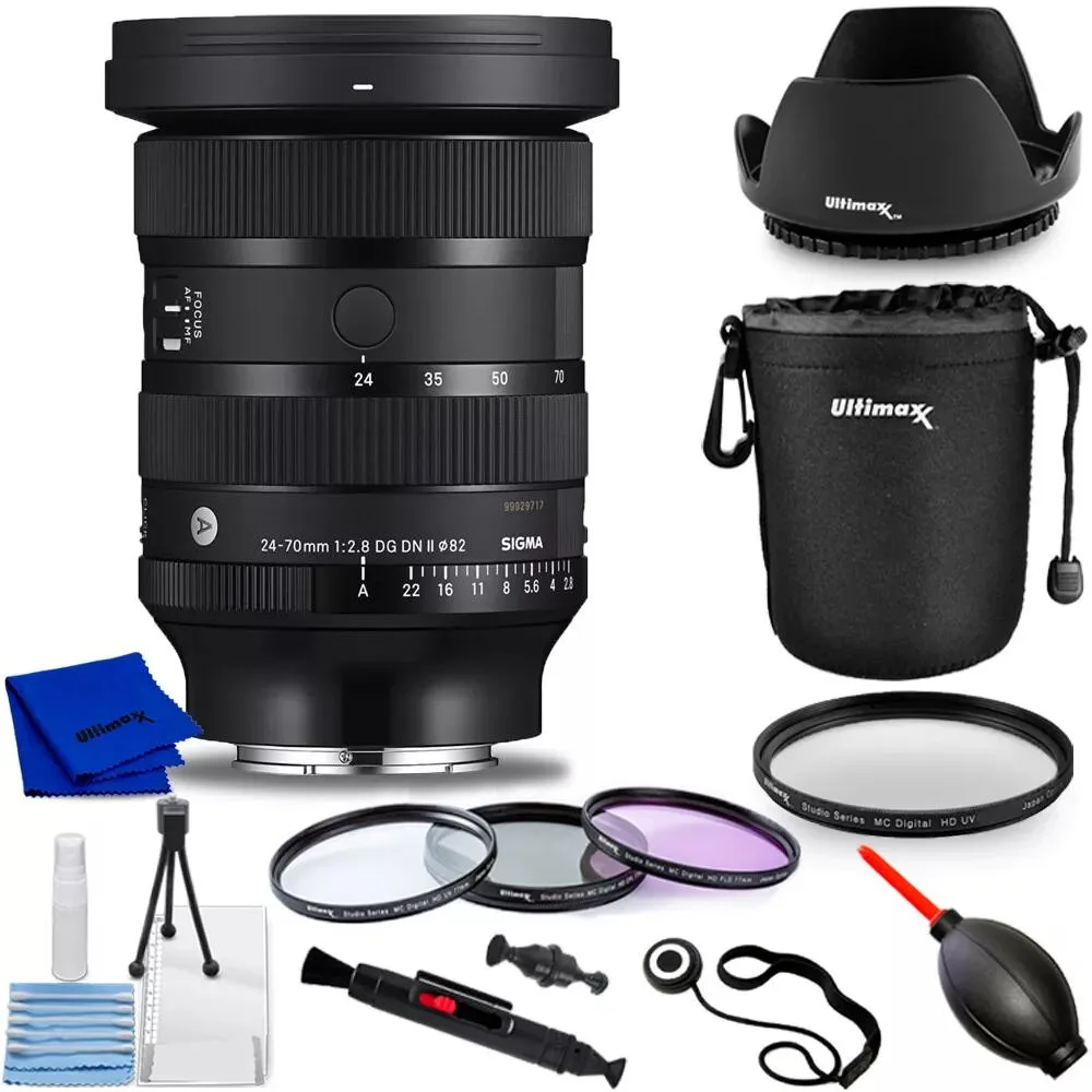 SIGMA SIGMA 24-70mm f/2.8 DG DN II Art Lens (Sony E) 10PC Accessory Bundle — product photo