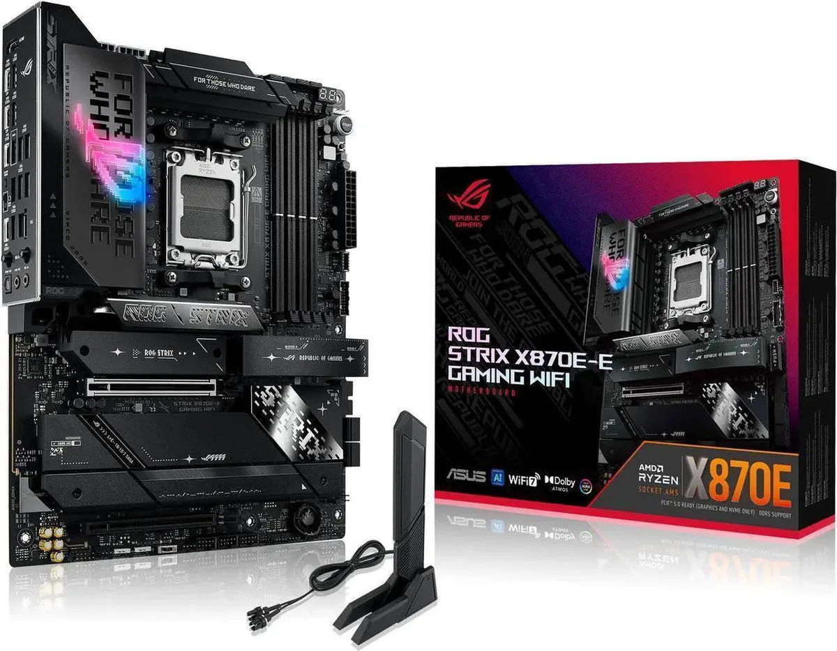 ASUS ASUS ROG STRIX X870E-E GAMING WIFI AMD motherboard 18+2+2 power stages Dynamic OC Switcher — product photo