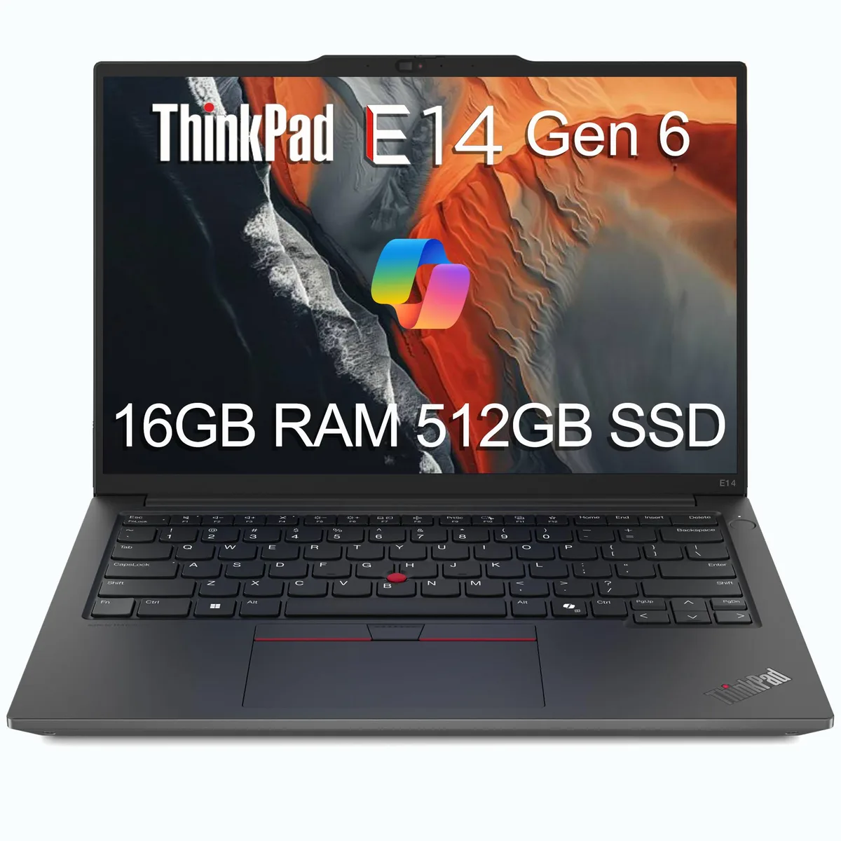 Lenovo Lenovo ThinkPad E14 Gen 6 business laptop AMD Ryzen 5 7535U 16GB DDR5 512GB NVMe 14 WUXGA Windows 11 Pro — product photo