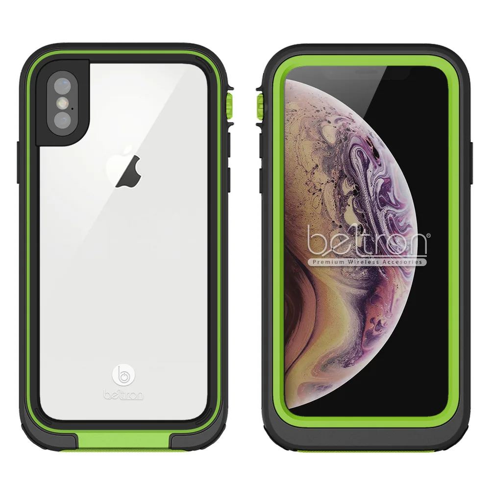 Beltron Products Beltron Products aquaLife Waterproof Case iPhone X/XS 5.8" IP68 MIL-STD-810G Lime — product photo