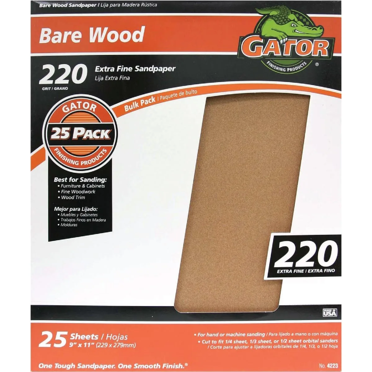 Ali Indistries Inc Ali Indistries Inc 4223 220 Grit Garnet Sandpaper 25 Sheets 9x11 — product photo