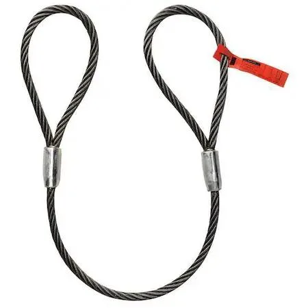 Steel wire rope sling 4 ft length 5/8 in diameter uncoated finish