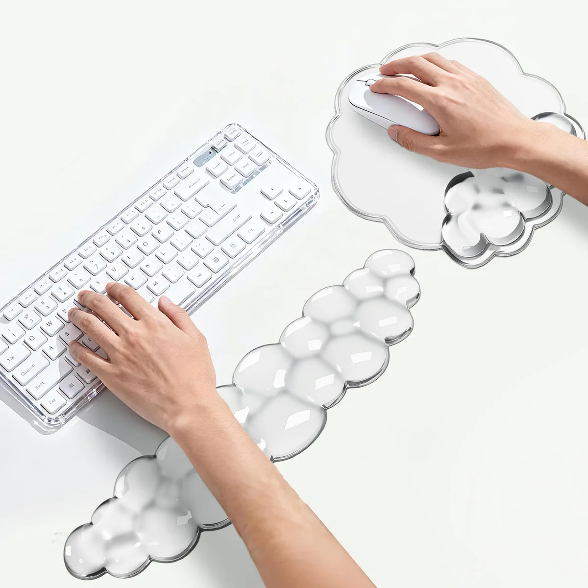  Tai-Hao YD-KMD-WHITE Cloud Gel Wrist Rest Set Clear — product photo
