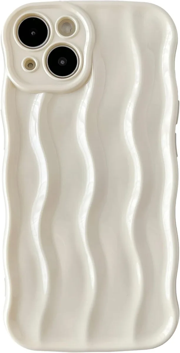 TAURKENAM TAURKENAM Water Ripple Curly Wave Frame Case White iPhone 13 — product photo