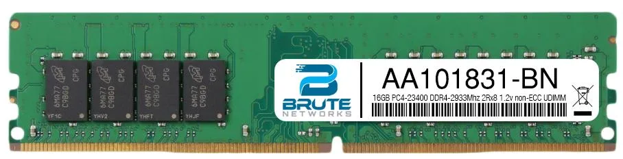Brute Networks Brute Networks AA101831 16GB DDR4-2933 2Rx8 1.2v non-ECC UDIMM server RAM — product photo