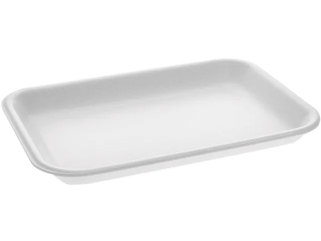 Pactiv Pactiv 0TF100200000 Supermarket Tray #2 1-Compartment White 500 Carton — product photo