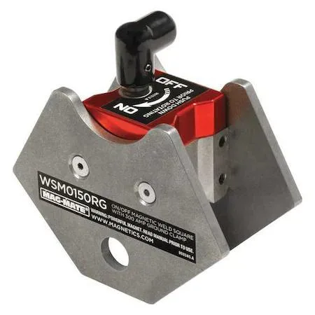 Red magnetic weld angle 4 in 150 lb with ground clamp switchable on off