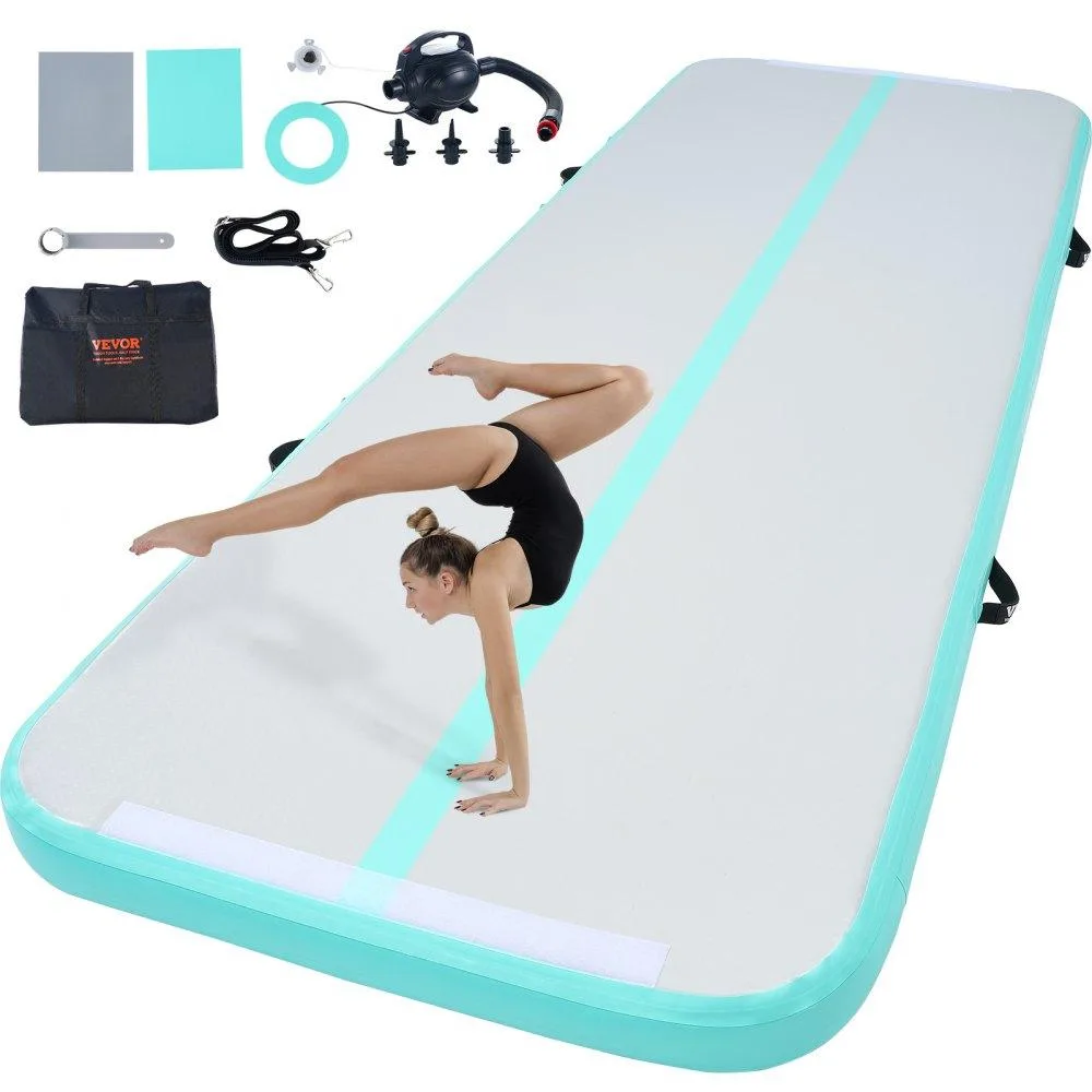 VEVOR VEVOR Gymnastics Air Mat 10 ft Mint Green 4 inch 600W Pump — product photo