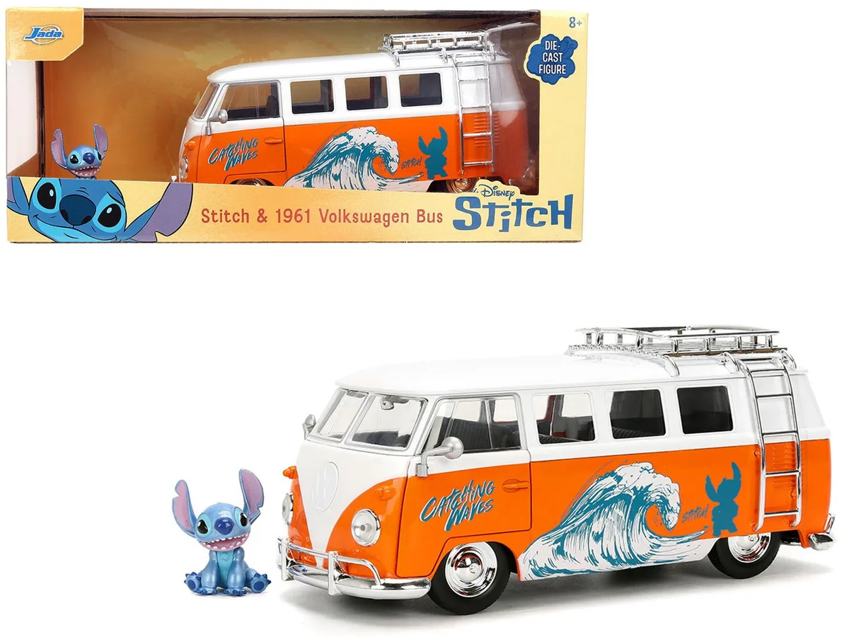 Jada Jada 36340 Disney Stitch Hollywood Rides 1/24 1961 VW Bus hobby collectible — product photo