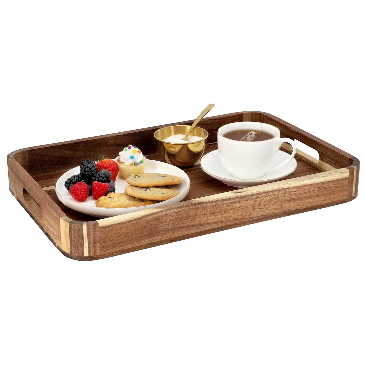 MegaChef MegaChef Acacia Wood Rectangle Serving Tray 17.75 x 12 Inch — product photo