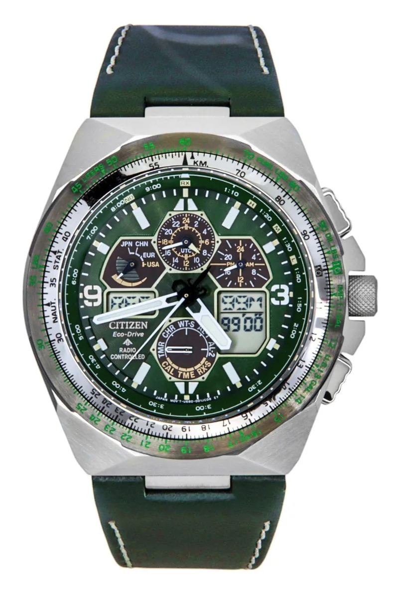 Citizen Citizen Promaster Skyhawk A-T JY8147-01X Chronograph Green Dial Eco-Drive 200M Watch — product photo