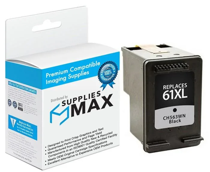 SuppliesMax SuppliesMax HP 61XL High Yield Black Inkjet Cartridge 480 Pages — product photo
