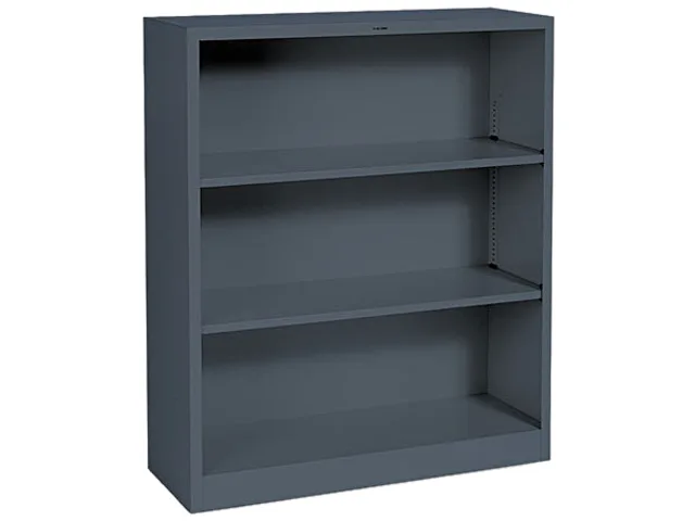 HON HON S42ABCS Metal Bookcase 3 Shelves 41.00" x 34.50" x 12.60" Charcoal office furniture — product photo