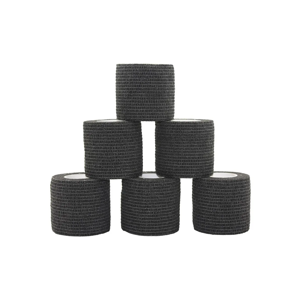 COMOmed COMOmed Self-Adherent Cohesive Bandage 2"x5 Yards Black 6 Rolls First Aid — product photo