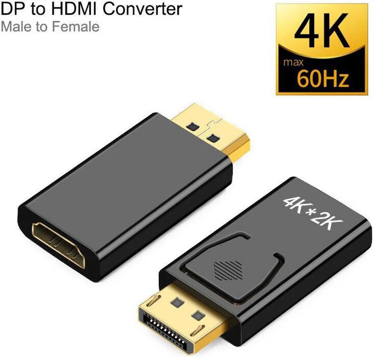 Vszerda Vszerda DisplayPort male to HDMI female adapter 4K 60Hz 1080p 120Hz — product photo