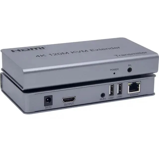 YINGHUA YINGHUA 4K 120M HDMI KVM Extender TX RX Cat5e/6 Loop-out IR USB UK Plug — product photo