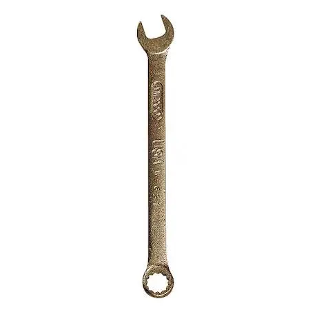 Aluminium-bronze combination wrench, 1/2 in open and box ends, natural finish