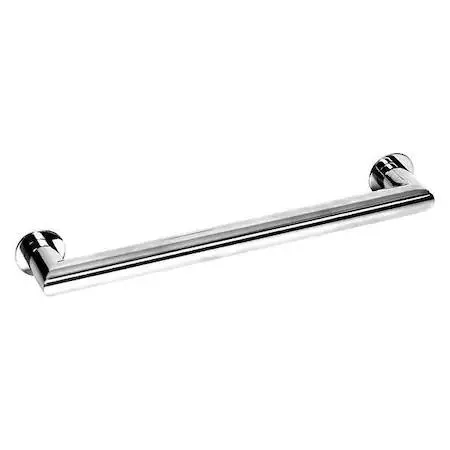 Polished stainless steel straight grab bar, 24 inches long, silver finish