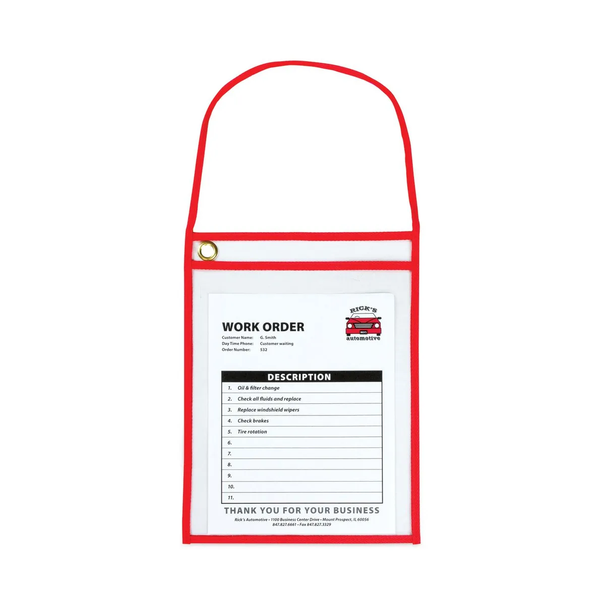 C-Line C-Line Shop Ticket Holder Strap 9x12 Red 15/Box 41924 — product photo