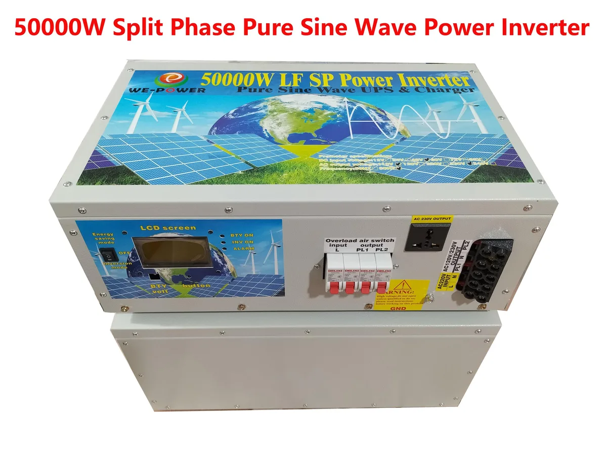 u-power u-power 200000W Peak 50000W Power Inverter 48V DC 110V/220VAC 60Hz Split Phase Pure Sine Wave UPS Charger LCD — product photo