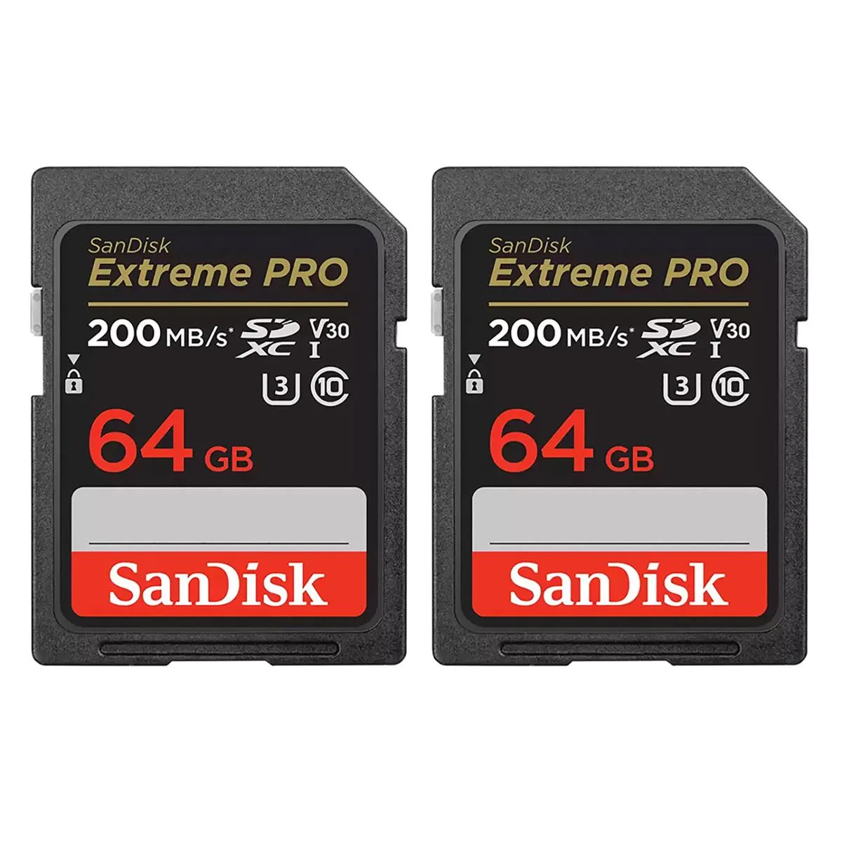 SanDisk SanDisk Extreme Pro 64GB UHS-I U3 SDXC Memory Card 2-Pack with Card Reader — product photo