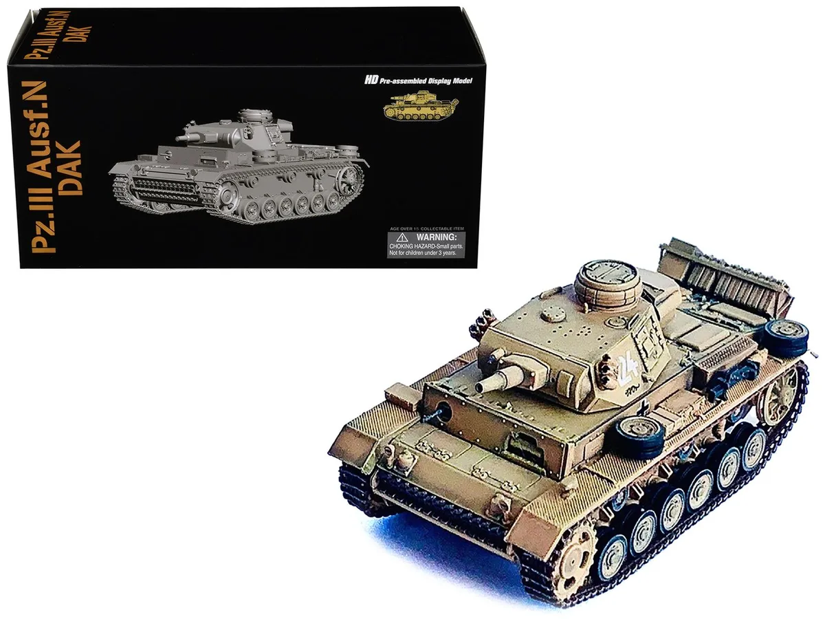 Dragon Models Dragon Models Pz.Kpfw.III Ausf.N DAK #124 Tiger Insignia 1/72 hobby collectible — product photo