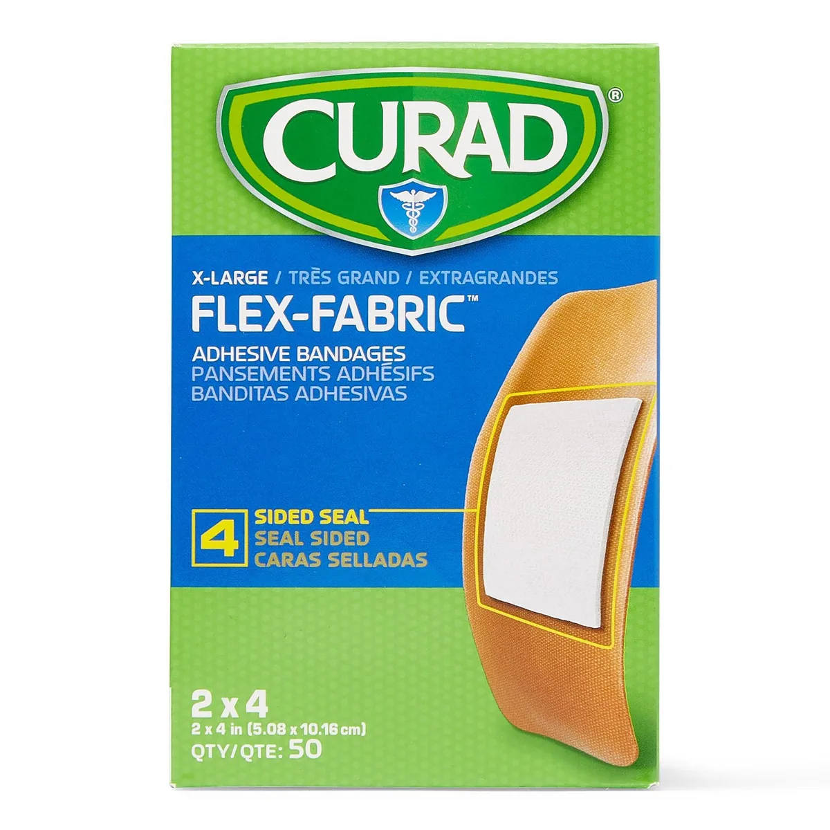  Curad NON25524H Flex-Fabric Adhesive Bandages XLarge 2 x 4 Inch 50 Count — product photo