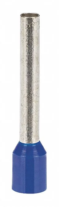 Pack of 500 blue polypropylene insulated copper ferrules, 14 AWG, 7/8in insertion length