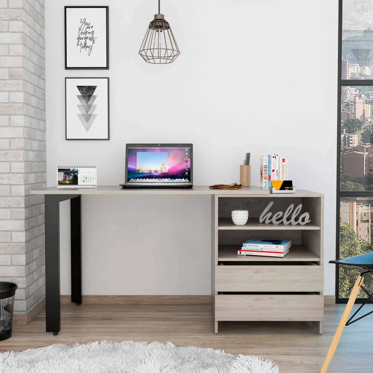 FM FURNITURE FM FURNITURE FM5965ELZ Praga 120 Desk 28.8" H — product photo
