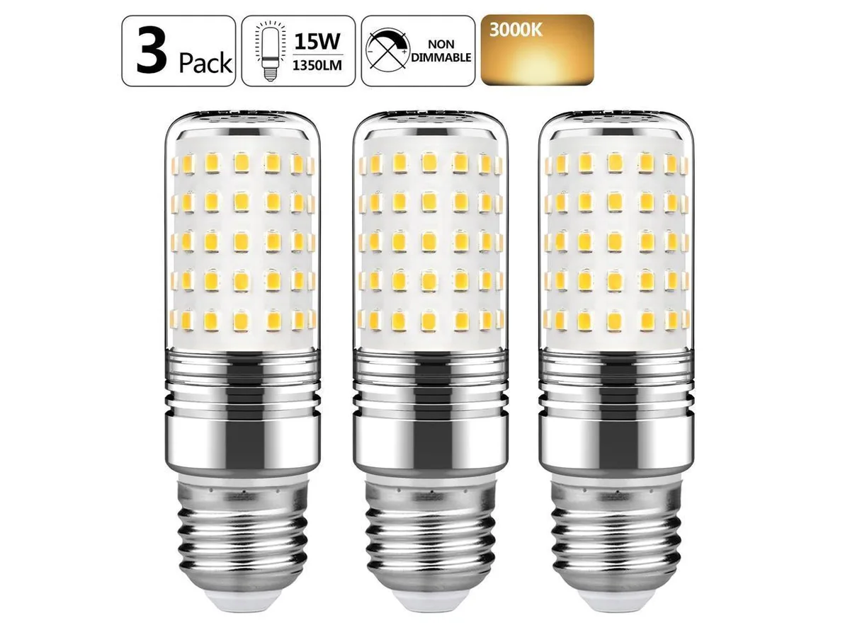 BONAEVER BONAEVER 15W LED Cylindrical Bulb E26 3000K 1500lm 3-Pack — product photo