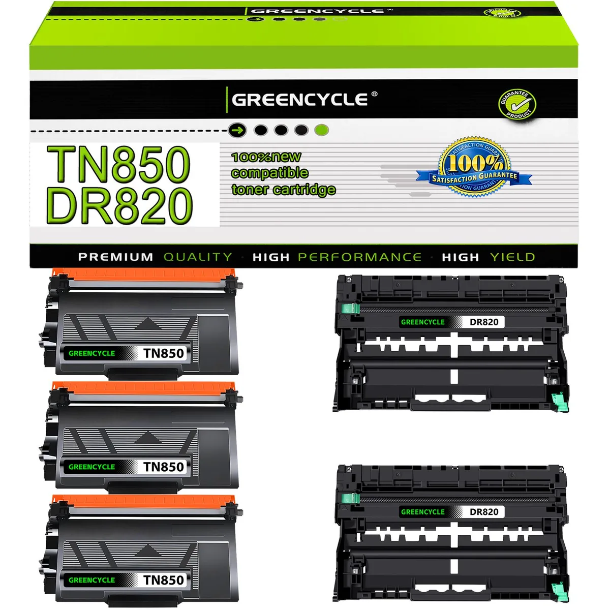 GREENCYCLE GREENCYCLE TN850 3PK Toner + DR820 2PK Drum Set — product photo