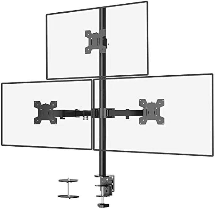 TAURKENAM TAURKENAM Triple Monitor Desk Mount 27 inch 22 lbs per arm Black — product photo