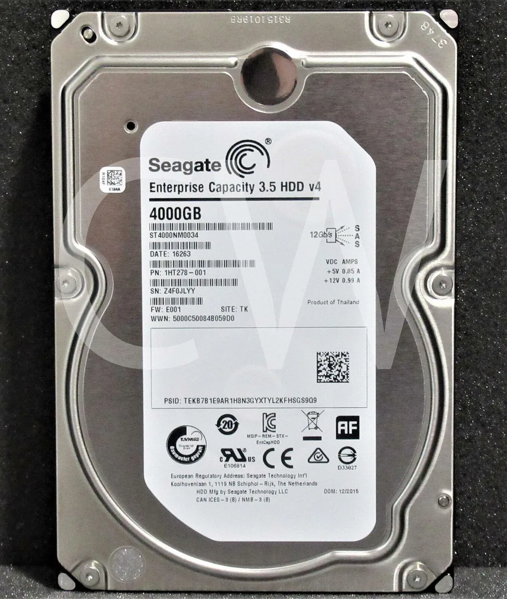 Seagate Seagate ST4000NM0034 4TB 7200RPM 12Gb/s SAS 128MB 3.5" internal hard drive — product photo