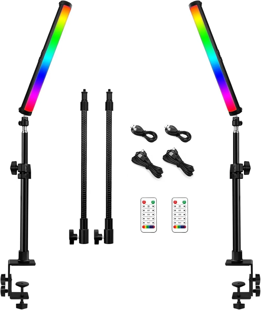 WUQ WUQ RGB LED Video Light Stick Wand 2500-9500K 5000mAh 15.5-25.5in Stand — product photo