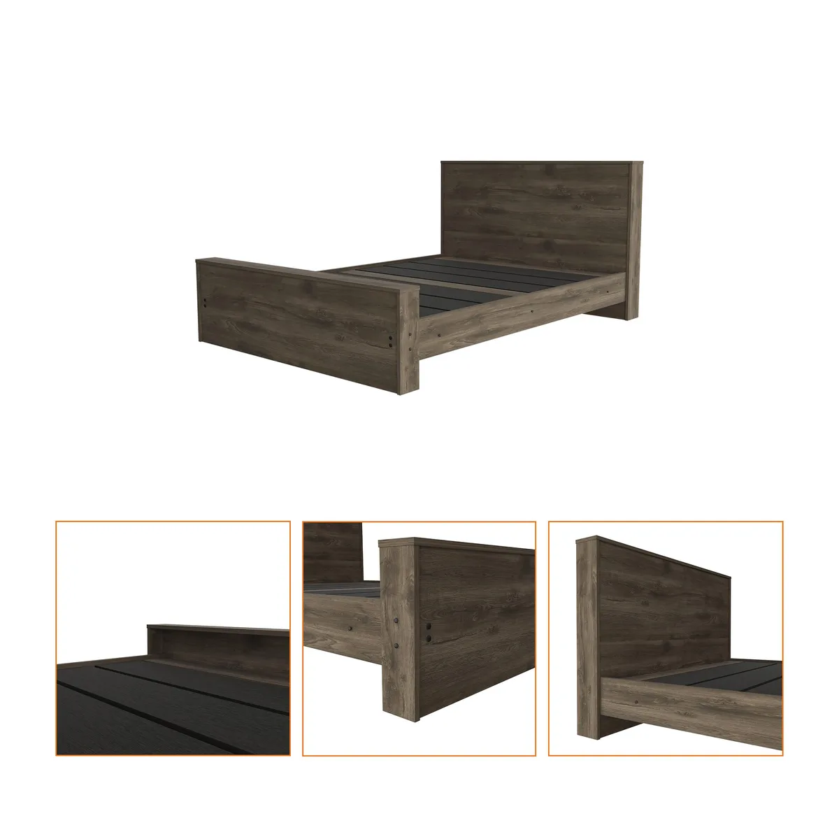 FM FURNITURE FM FURNITURE Braga Full Size Bedroom Set Brown 59W 86D 38.58H inches — product photo