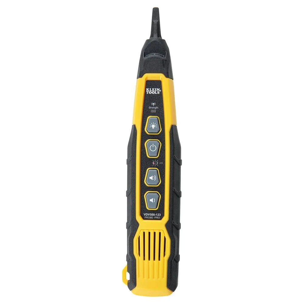 Yellow plastic probe with LED tip and headphone jack
