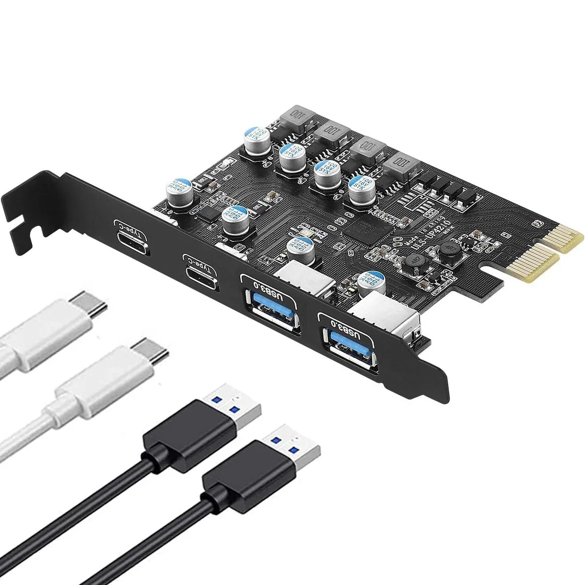 ESTONE ESTONE PCIE22A2C 4-Port USB 3.0 PCIe Expansion Card (2× USB-C, 2× USB-A) — product photo