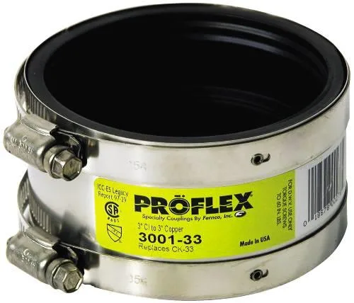 Black rubber shielded coupling with metal bands, cylindrical form factor, matte finish
