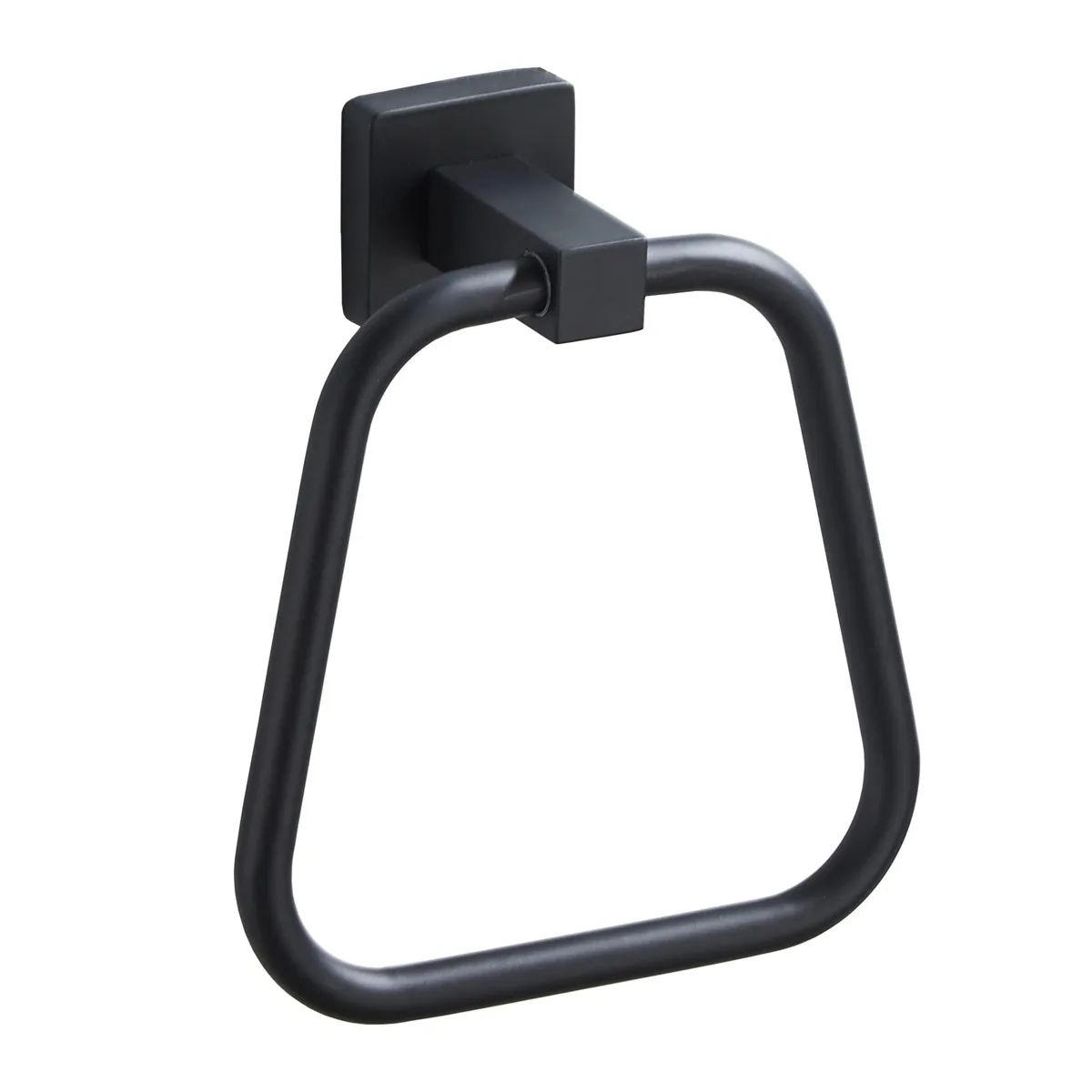 Matte black 304 stainless steel towel ring, trapezoidal shape