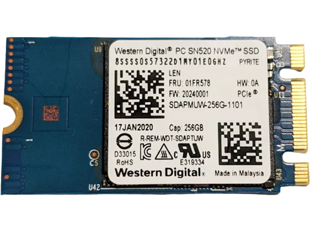Western Digital Western Digital PC SN520 SDAPMUW-256G 256GB M.2 2242 NVMe internal SSD — product photo