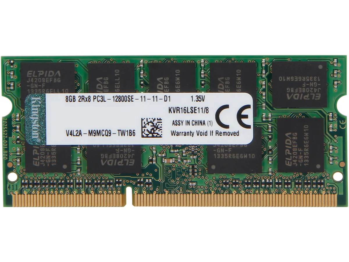 Kingston Technology Corp. Kingston Technology Corp. KVR16LSE11/8 8GB DDR3 1600 ECC Unbuffered CL11 1.35V server RAM — product photo