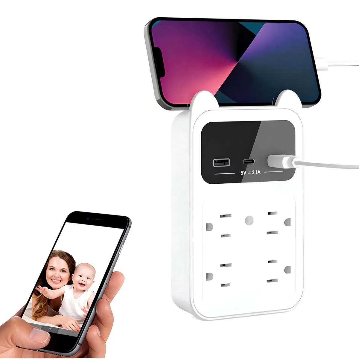  Clover X 2K Wireless Surveillance Wall Outlet Camera White — product photo