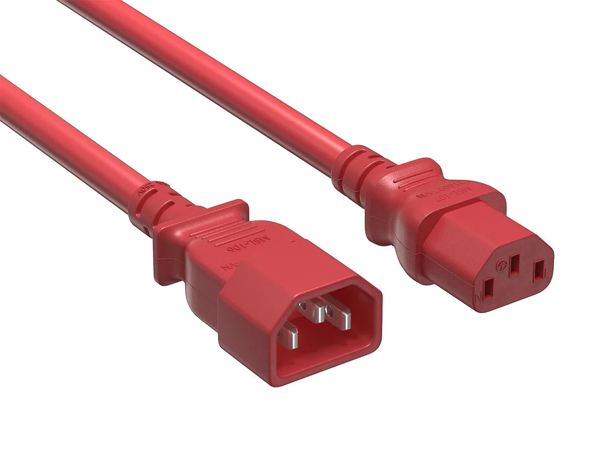 Cable Leader Cable Leader 6 ft C14 to C13 14 AWG Red computer power extension cord — product photo