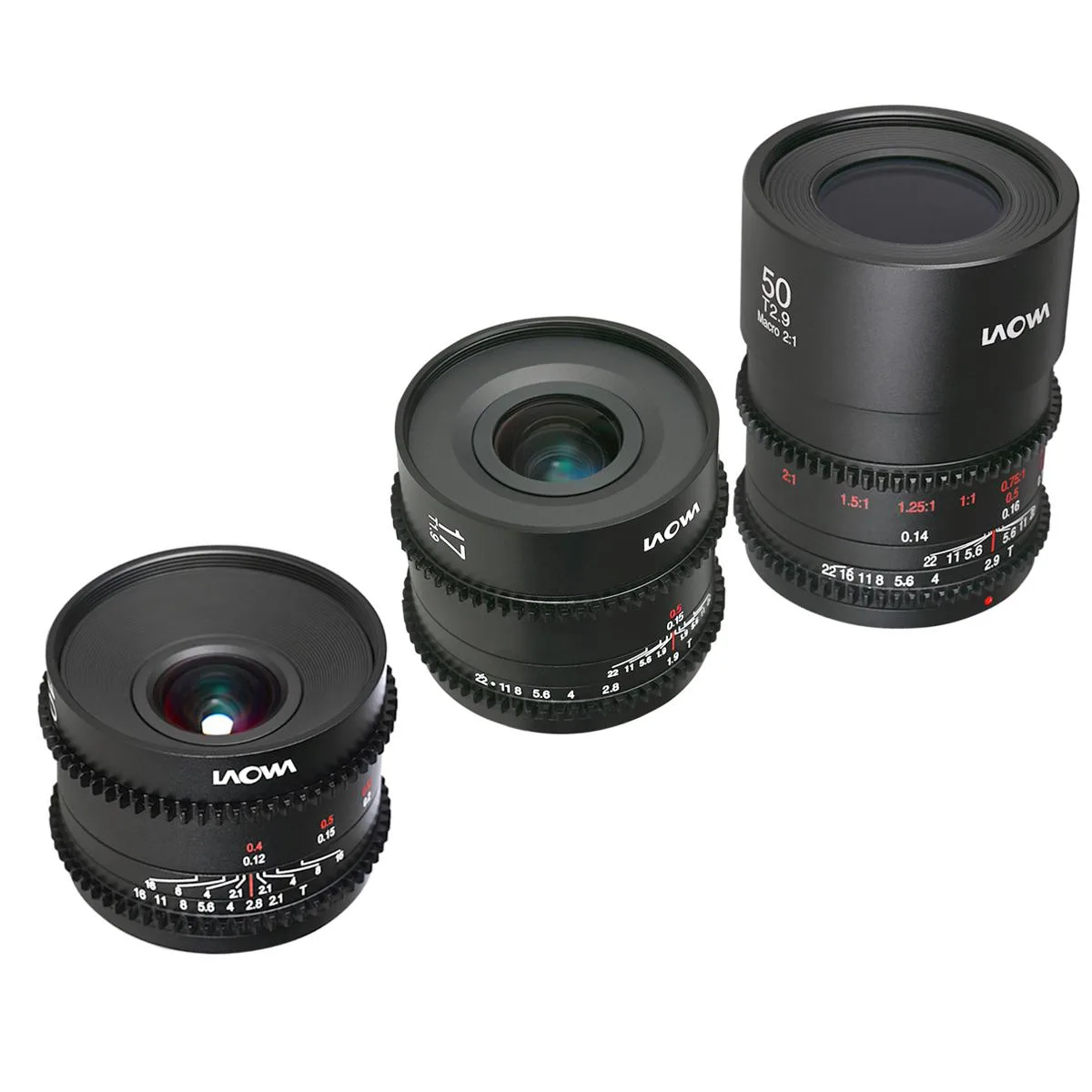 Venus Optics Venus Optics Laowa Cine Prime Wide + Macro 3-Lens Bundle 10mm T2.1 17mm T1.9 50mm T2.9 Micro Four Thirds — product photo
