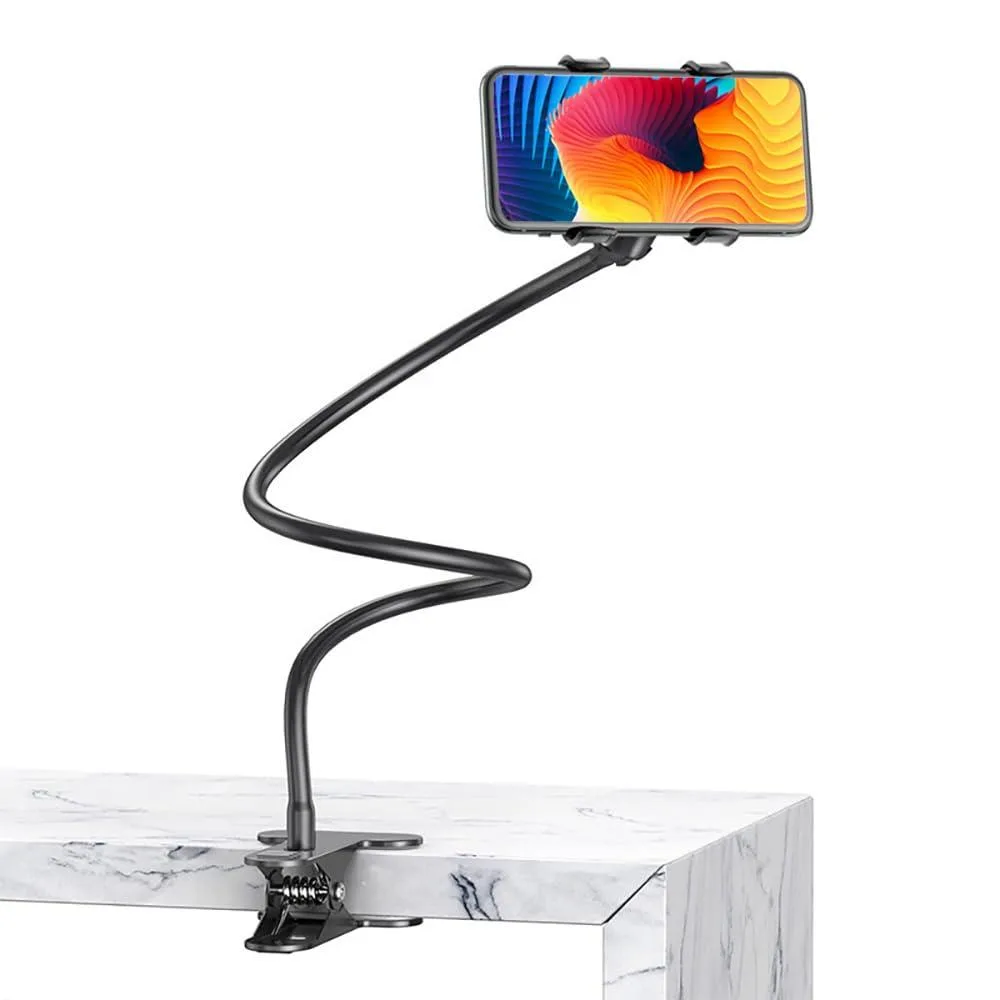  Hslyee Bedside Phone Holder Aluminium Black Adjustable Swing Arm — product photo