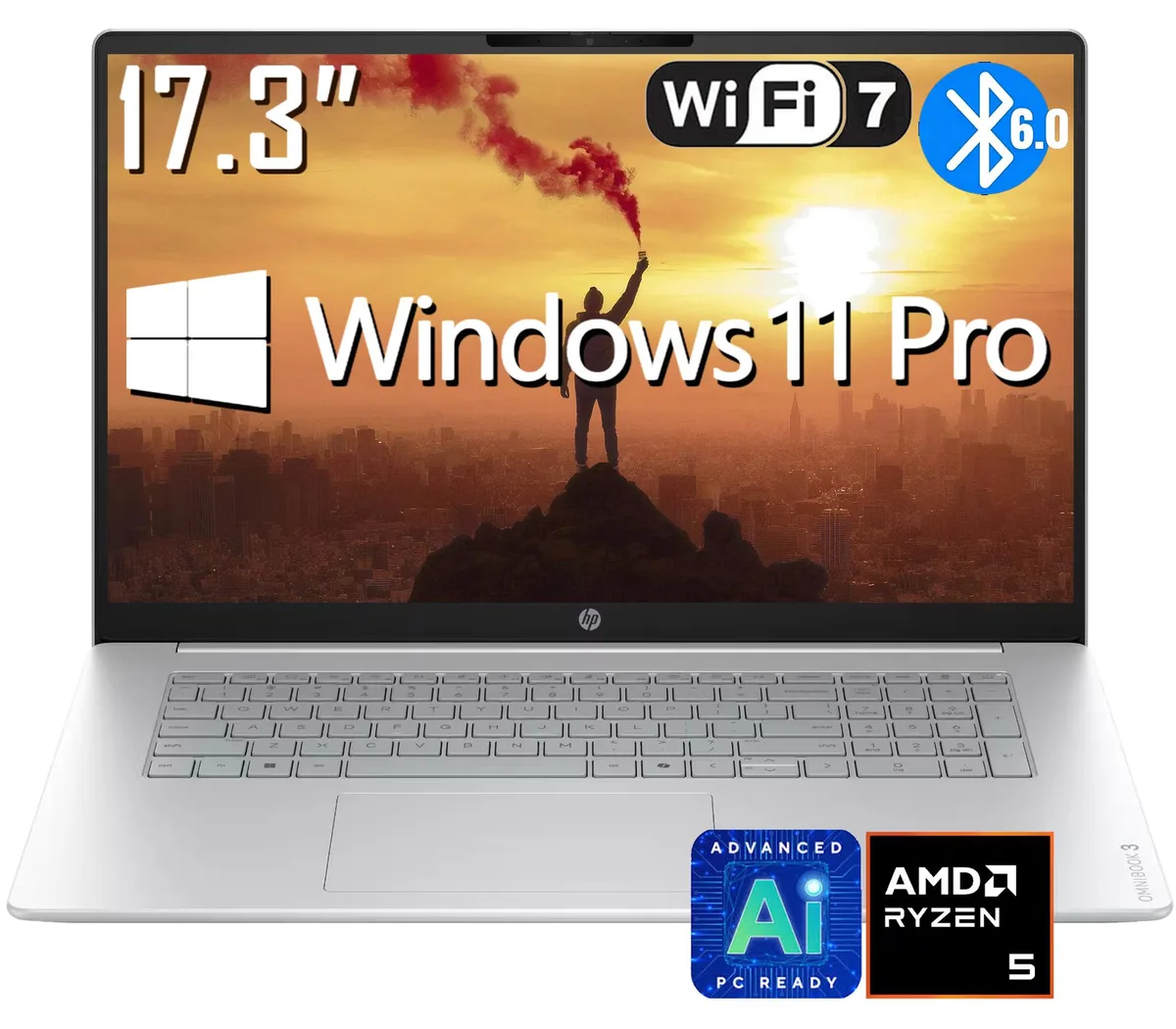 HP HP OmniBook 3 laptop AMD Ryzen 5 40 8GB 512GB 17.3" FHD — product photo