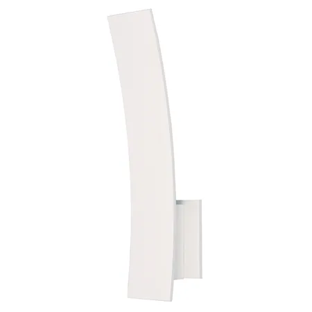 White aluminum wall sconce with five LED lights 4.25 inches wide