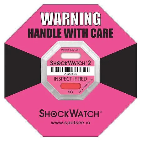 Shockwatch Shockwatch 45000K 5 g-force indicating label pink pack of 50 — product photo